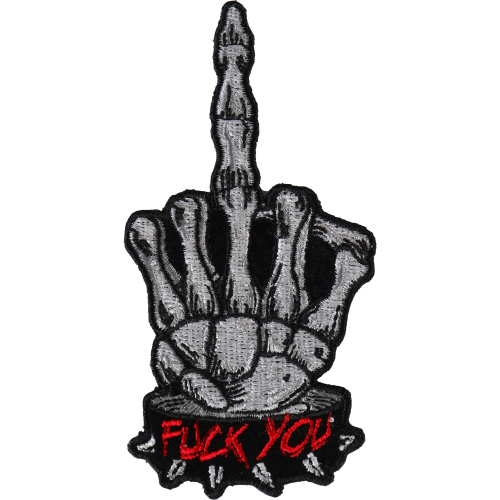 Skeleton Fuck You Middle Finger Patch 