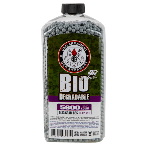 G&G Bio Degradable 0.33g 5600 Airsoft BBs Can - Grey