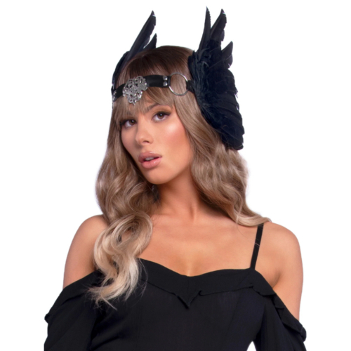 Filigree Medallion Headband Feather