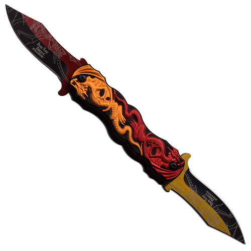 Dark Side Dual Blades Aluminum Handle Folding Knife