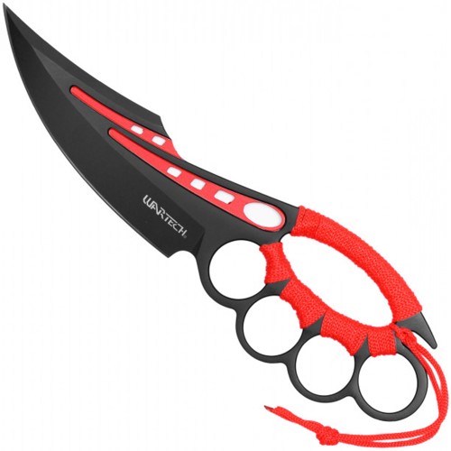Stand out with the striking red Neptune Trench Knife. Equipped with knuckle guard and sheath for tactical readiness. Elevate your gear collection now!