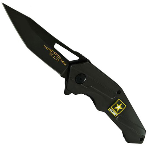 Schrade US Army Linerlock Grey Stainless Steel Tanto Blade Folding Knife