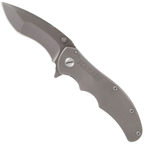 Schrade Drop Point D2 Steel Blade Titanium Handle