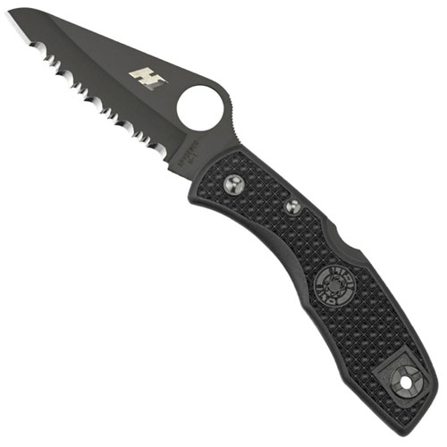 Spyderco Salt Black Blade Knife - Serrated Edge
