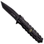 US Army Stainless Steel Half Serrated Blade Folding Knife