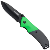 Schrade 3 Piece Black & Green Outdoor Fixed Blade/Folder/Axe Set